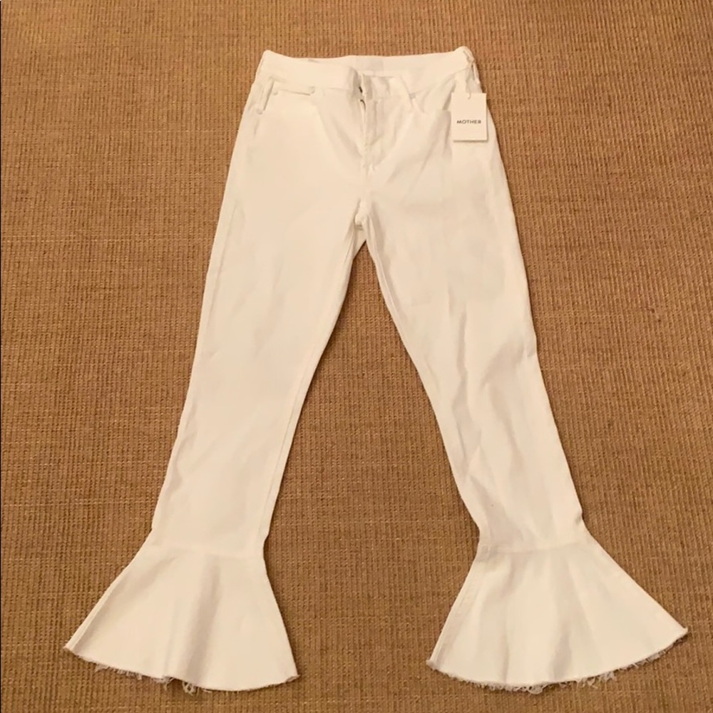 NEW WITH TAGS mother flare white jeans